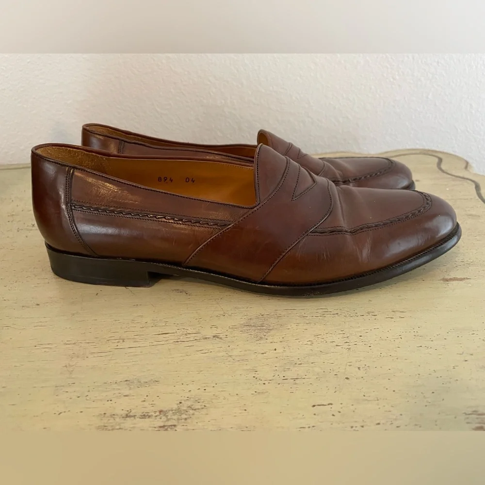 Mezlan Made in Spain Cable‎ Trim Leather LIVORNO Loafer in Brown Size 9 M